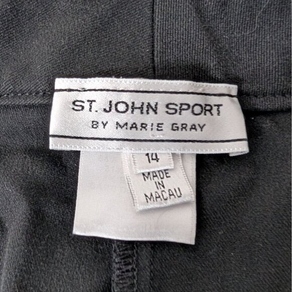 St John Sport Pants Womens Size 14 Black Straight Leg Career Business Classic - Picture 6 of 13